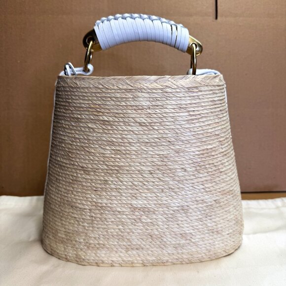 Altuzarra Watermill Straw Metal Handle Mini Bag – Natural/White - Picture 7 of 10